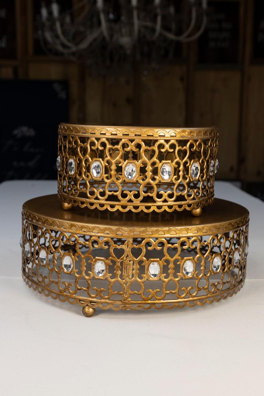 A cake stand from the house collection, ready for a wedding cake display.